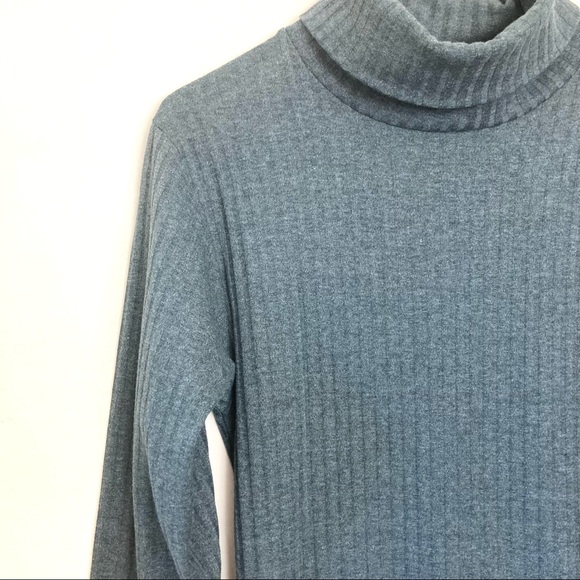 VINTAGE ASHLY BRENT POLY/COTTON LONG SLEEVE RIBBED TURTLENECK DRESS sz S - Picture 3 of 5